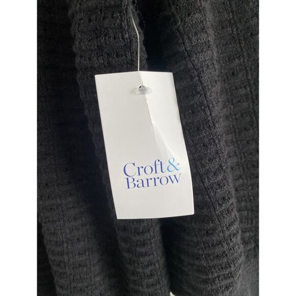 Croft Barrow Womens Medium Black Knit Open Cardigan NEW - Picture 5 of 7